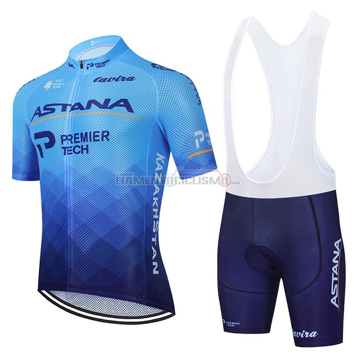 Abbigliamento Ciclismo Astana Manica Corta 2021 Blu